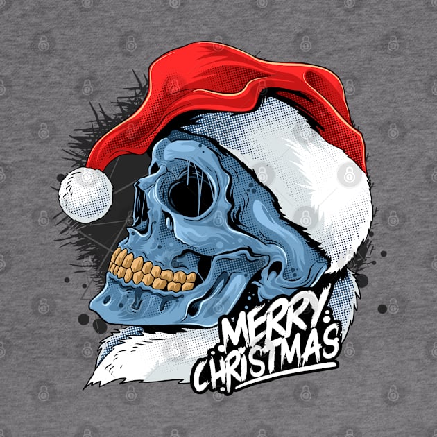 Christmas skull wearing Santa Claus by YousifAzeez